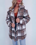 ELINARA - Checkered Fleece Jacket