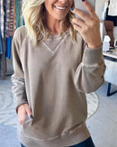 VIOLA - Ribbed Sweater with Pockets