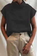 Lowella - High Collar Buttoned Blouse