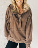 Nalas - Zip Henley Acid Wash Fleece Hoodie