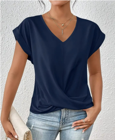 Celest - Cozy V-Neck Casual Tee