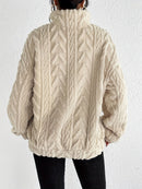 Aila - Fluffy Zip Sweater