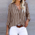 Maddie - Striped Button-Up Shirt