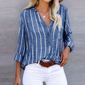 Maddie - Striped Button-Up Shirt