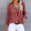 Maddie - Striped Button-Up Shirt