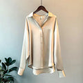 Olivia - Long Sleeved Luxe Satin Blouse