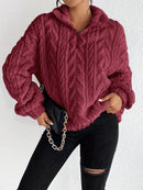 Aila - Fluffy Zip Sweater